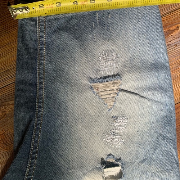 Bleecker & Mercer Mens Blue Distressed Destroyed Jean Shorts Size 34 W Hip Hop - Picture 8 of 14